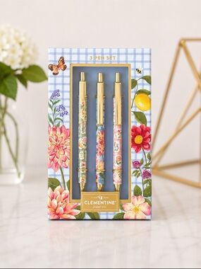 Clementine #3 Floral  3-Pen Set - Multicolor